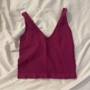 Pink ribbed tank top
